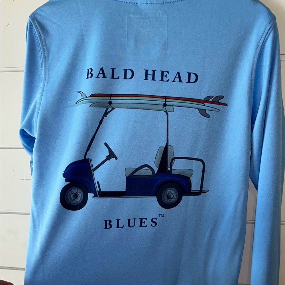 Bald Head Blues Blue Long Sleeve Performance UPF 50+ Shirt
